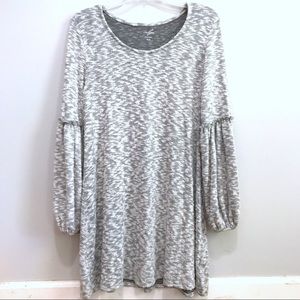 Alya Knee Length Sweater Dress Balloon Sleeves